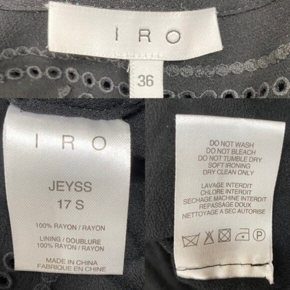 IRO Jeyss Ruffle and Eyelet Bell Sleeve Mini Dress Women Size 36 (4) - Picture 6 of 6